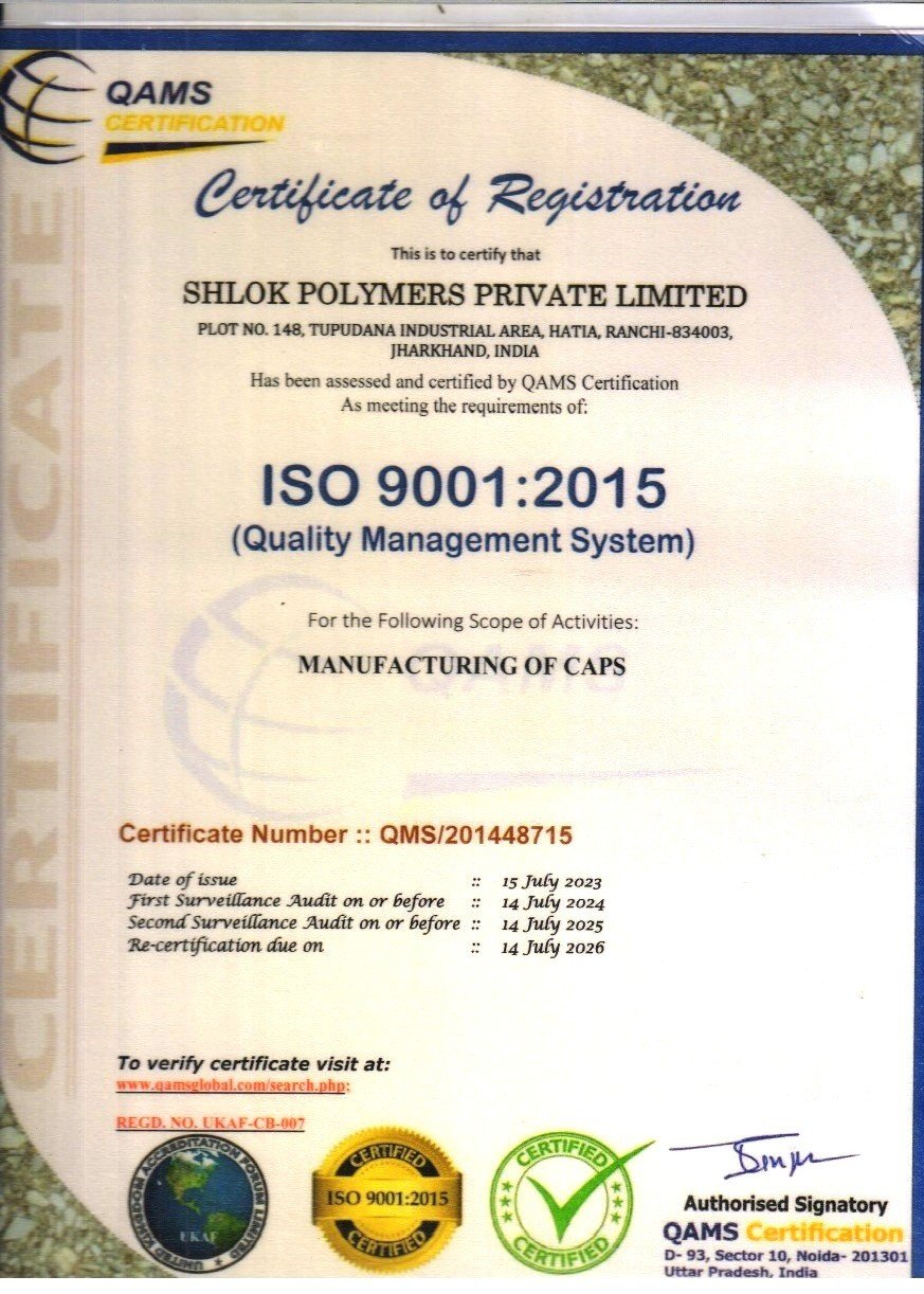 ISO Compliance Certificate